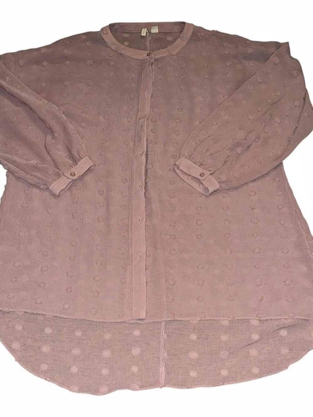 Cato Polka Dot Button Down Top in Pink Size Medium